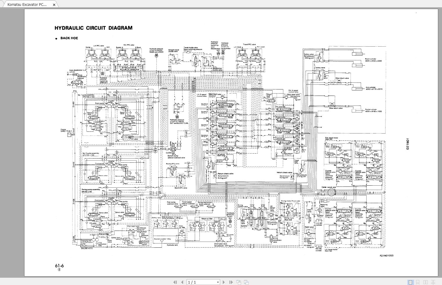 Komatsu Excavator PC1000 1 Hydraulic Circuit Diagram 1