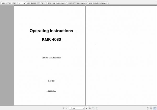 Krupp Crane KMK 4080 Operating Instructions Maintenance Manual 1