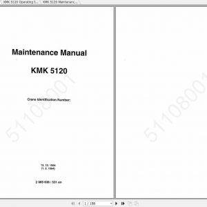 Krupp Crane KMK 5120 Operating Instructions Maintenance Manual 1