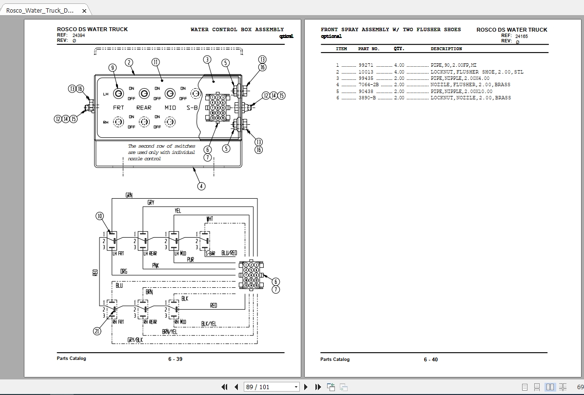 Leeboy Rosco DS Water Truck Operation, Maintenance and Parts Manual