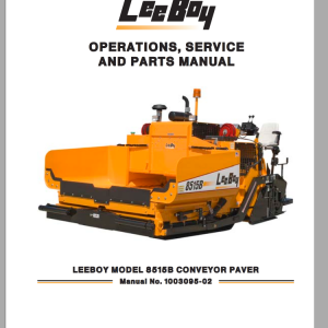 LeeBoy 8515B Conveyor Paver Operator Service Part ManualEN 1