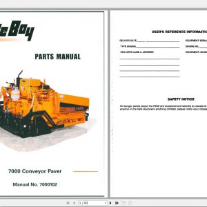 Leeboy 7000 Conveyor Paver Parts Manual70000102 1