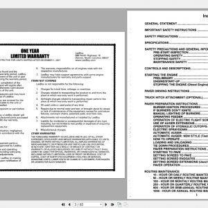 Leeboy 7000 Conveyor Paver Parts Manual70000102 2