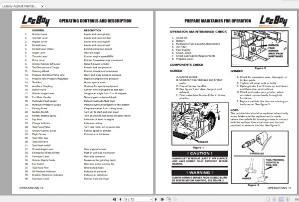 Leeboy Asphalt Maintainer 1200S Operators Service Manual 2