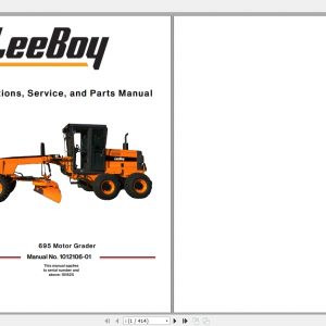 Leeboy Motor Grader 695 Operations Service And Parts Manual 1