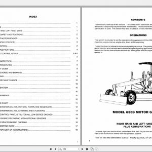 Leeboy Motor Grrader 635B Operations Service And Parts Manual 2