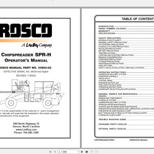 Leeboy Rosco Chip Spreader SPR H Operators Manual 1