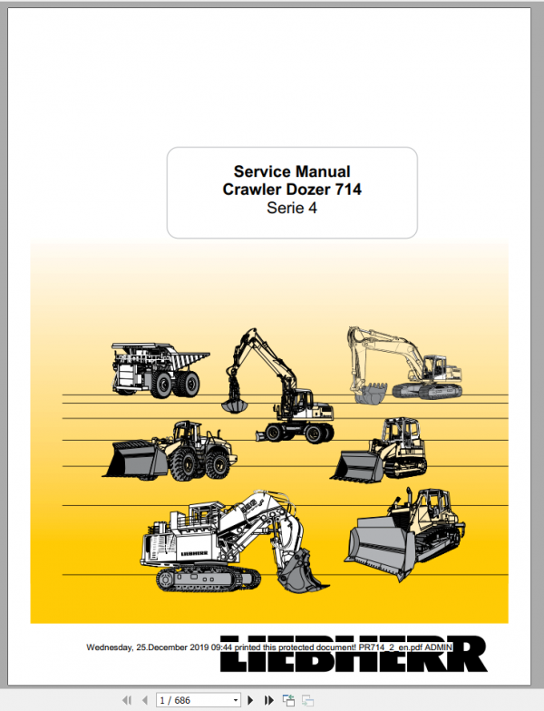 Liebherr Crawler Dozer 714 Series 4 Service Manual