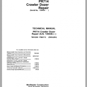 Liebherr Crawler Dozer PR714 TM10269 Repair Technical Manual 1