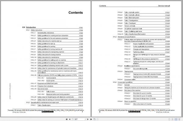 Liebherr Crawler Dozer PR746 1293 1294 Service Manual 2
