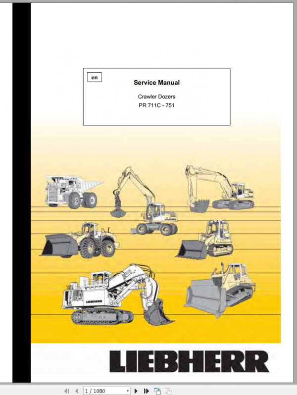 Liebherr Crawler Dozer PR 711C 751 Service Manual