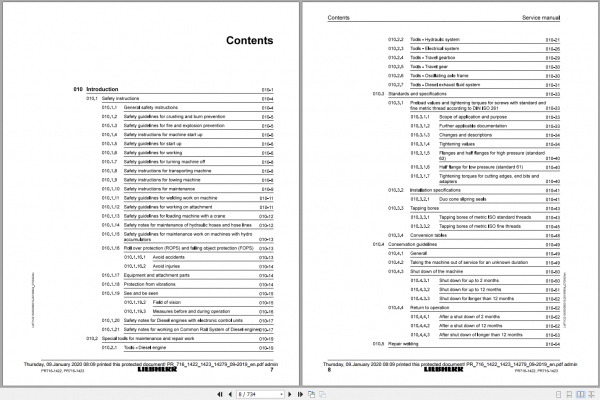 Liebherr Crawler Dozer PR 716 1422 1423 Service Manual 1