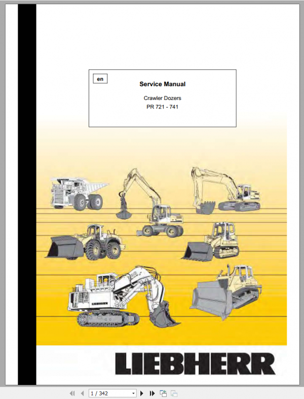 Liebherr Crawler Dozer PR 721 741 Service Manual
