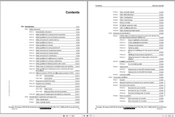 Liebherr Crawler Dozer PR 766 1421 Service Manual 2
