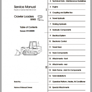 Liebherr Crawler Loader LR2 622 632 Service Manual