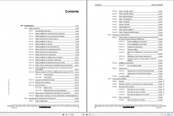 Liebherr Crawler Loader LR 636 1275 Service Manual 2