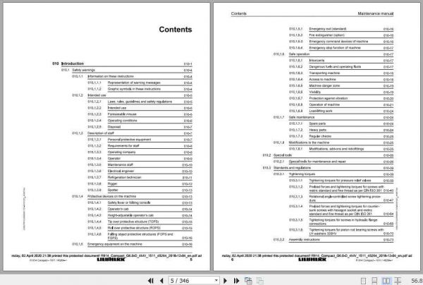 Liebherr Hydraulic Excavator R914 Compact Maintenance Manual 2