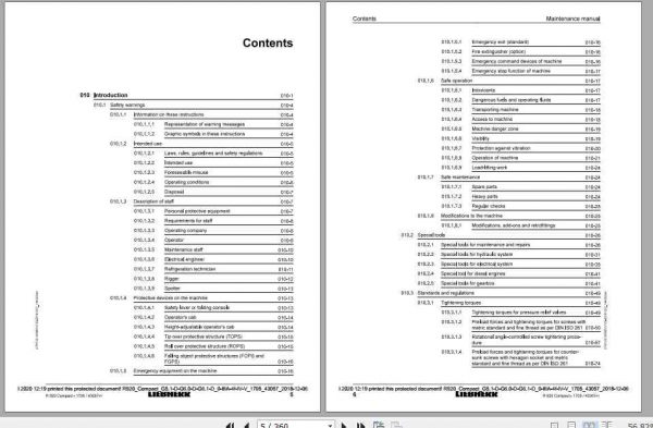 Liebherr Hydraulic Excavator R920 Compact Maintenance Manual 2
