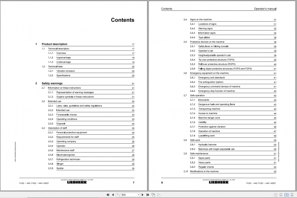 Liebherr Hydraulic Excavator R922 Operator Manuals 2