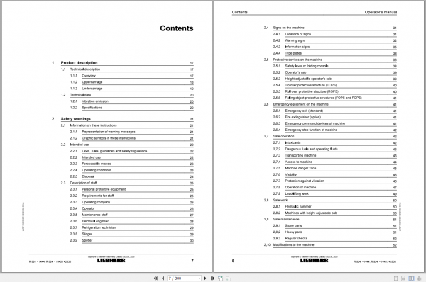Liebherr Hydraulic Excavator R924 Operator Manuals 2
