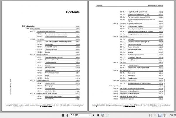 Liebherr Hydraulic Excavator R926 1715 Maintenance Manual 2