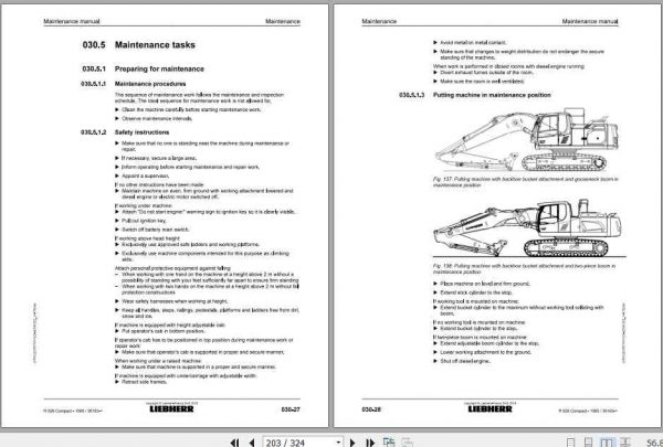 Liebherr Hydraulic Excavator R926 Compact Maintenance Manual 4