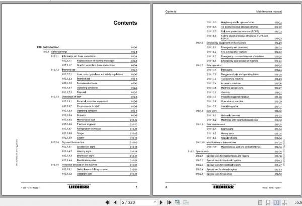 Liebherr Hydraulic Excavator R930 Maintenance Manual 2