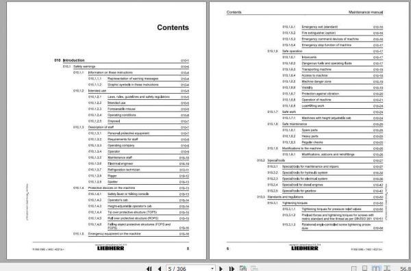 Liebherr Hydraulic Excavator R950 SME Maintenance Manual 2