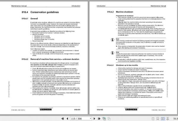 Liebherr Hydraulic Excavator R950 SME Maintenance Manual 3