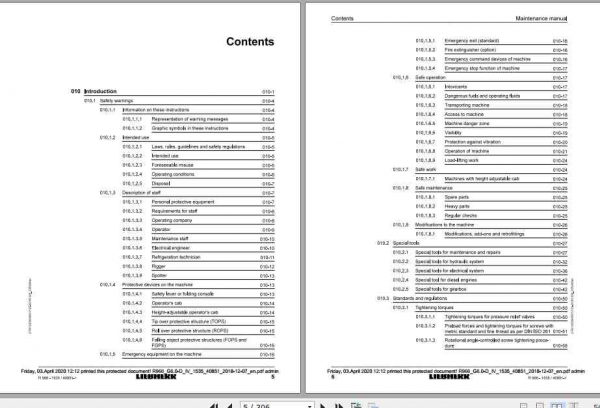 Liebherr Hydraulic Excavator R966 Maintenance Manual 2