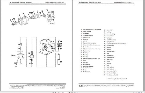 Liebherr Hydraulic Excavators A934LI A954B HD LI Service Manuals 3