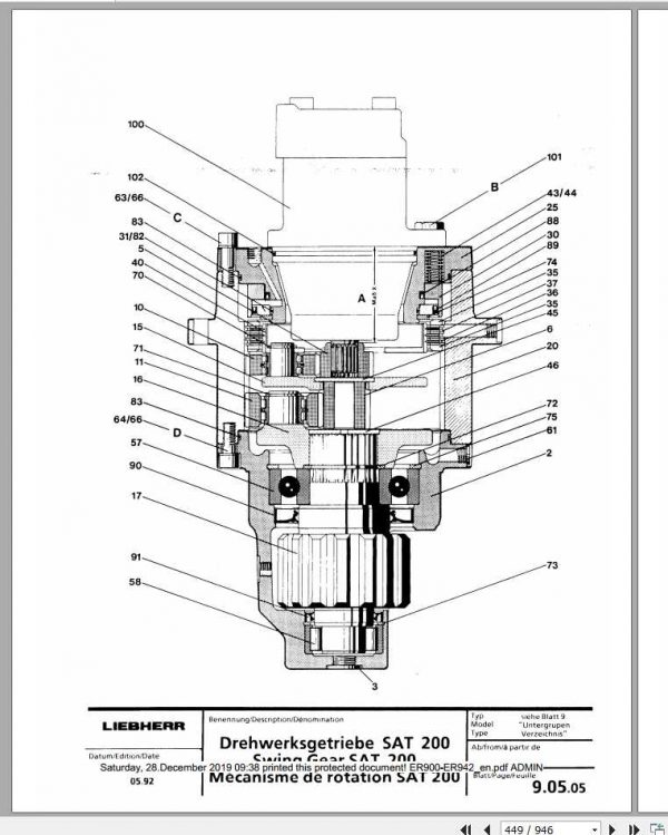 Liebherr Hydraulic Excavators ER900 ER942 Litronic Service Manuals 4