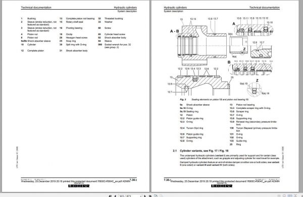 Liebherr Hydraulic Excavators R900C R904C LI Service Manuals 3
