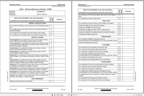 Liebherr Hydraulic Excavators R996B 26049 Service Manual 4