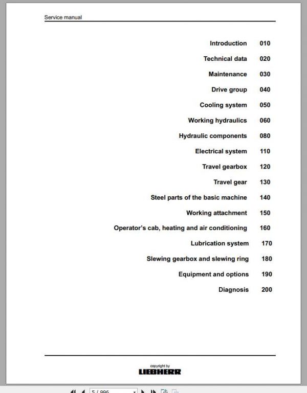 Liebherr Hydraulic Excavators R 922 R 945 Service Manual 2