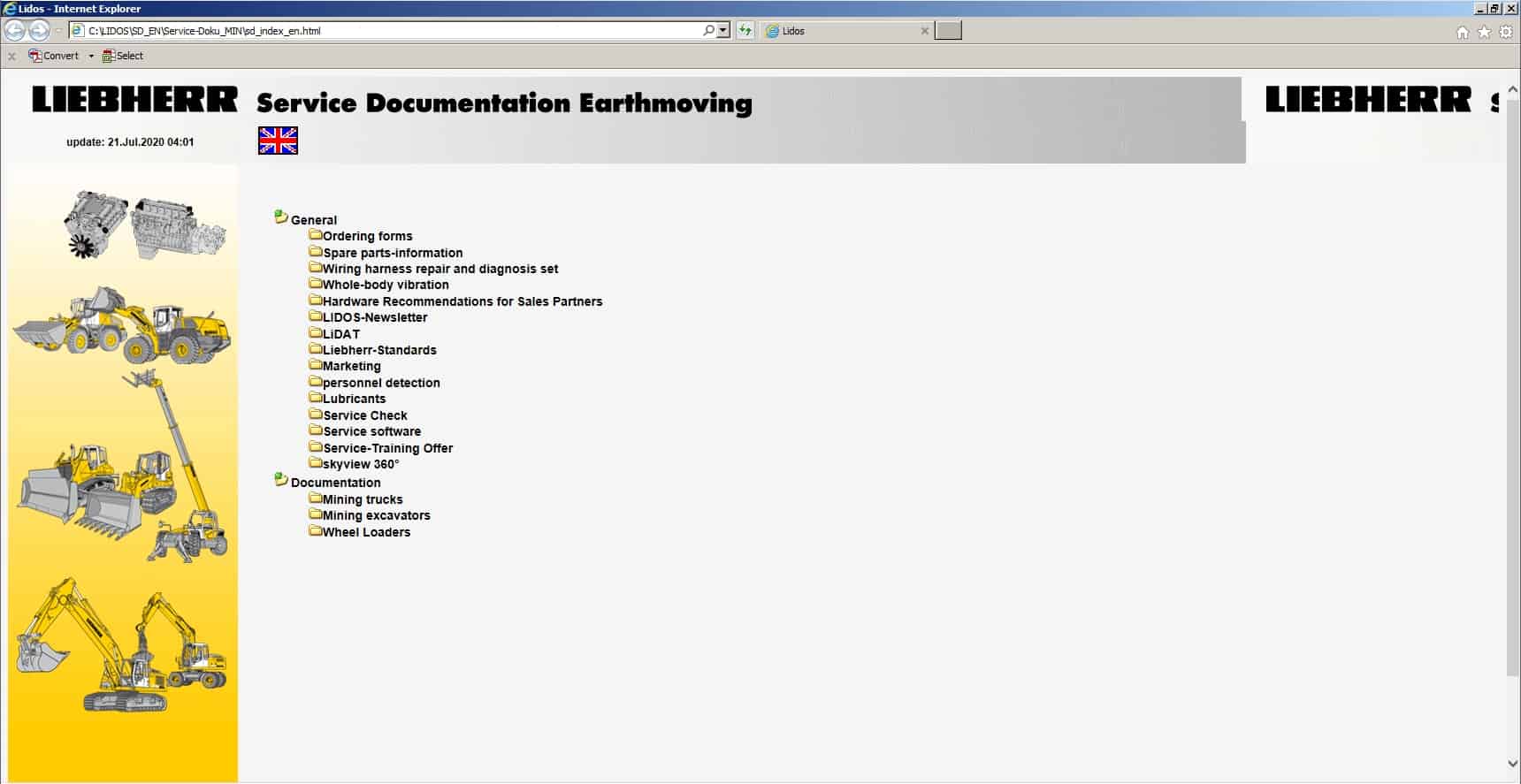 Liebherr Lidos EN Mining Truck Excavator 072020 Service Documentation Offline DVD 1