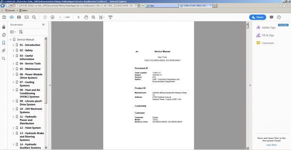 Liebherr Lidos EN Mining Truck Excavator 072020 Service Documentation Offline DVD 2