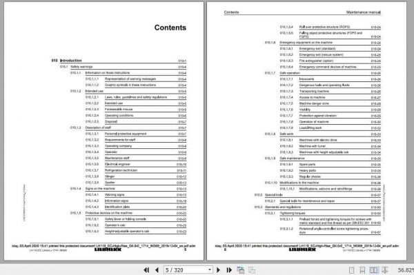 Liebherr Material Handling Machine LH110 EC Maintenance Manual 2
