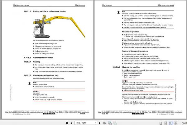 Liebherr Material Handling Machine LH110 EC Maintenance Manual 3