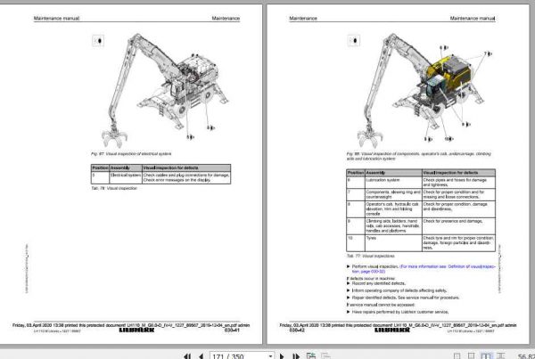 Liebherr Material Handling Machine LH110 M Maintenance Manual 2