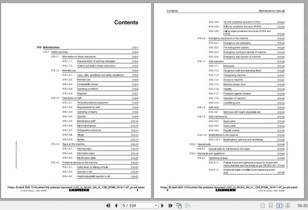 Liebherr Material Handling Machine LH22 M Maintenance Manual 2