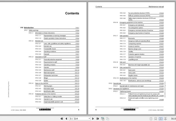 Liebherr Material Handling Machine LH26 M LI Maintenance Manual 1