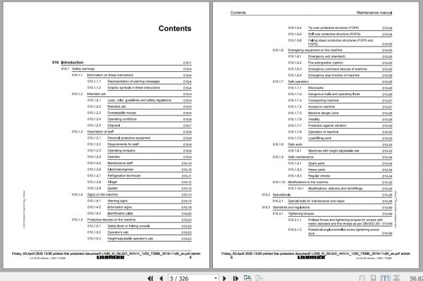 Liebherr Material Handling Machine LH30 M Maintenance Manual 2