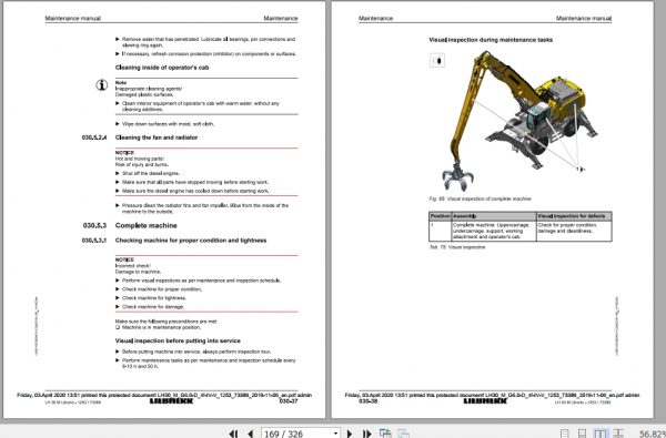 Liebherr Material Handling Machine LH30 M Maintenance Manual 3