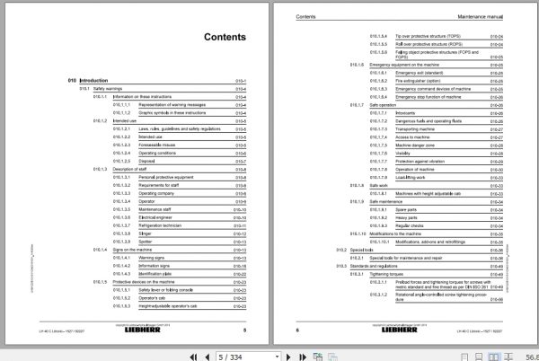 Liebherr Material Handling Machine LH40 C Maintenance Manual 2