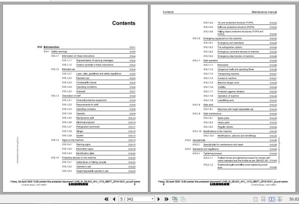 Liebherr Material Handling Machine LH40 M Maintenance Manual 2