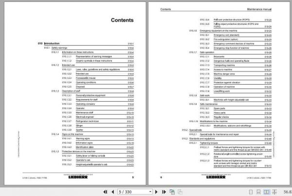 Liebherr Material Handling Machine LH60 C Maintenance Manual 2