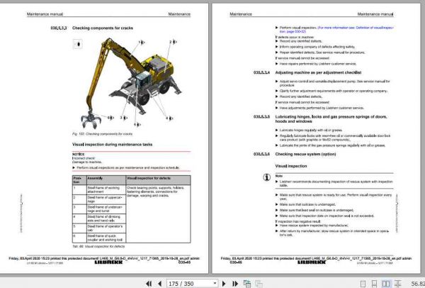 Liebherr Material Handling Machine LH60 M Maintenance Manual 3