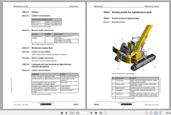 Liebherr Material Handling Machine LH80 C Maintenance Manual 3