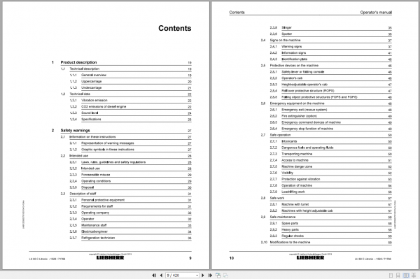 Liebherr Material Handling Machine LH 60C Litronic High Rise en Operator Manuals 2